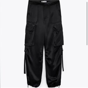 zara black silk cargo 2217/966/800